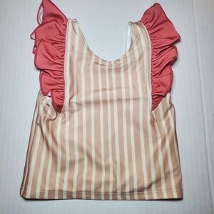 Pehr Organic Baby Swim Top Ruffle Sleeve Sz 6-12 months
